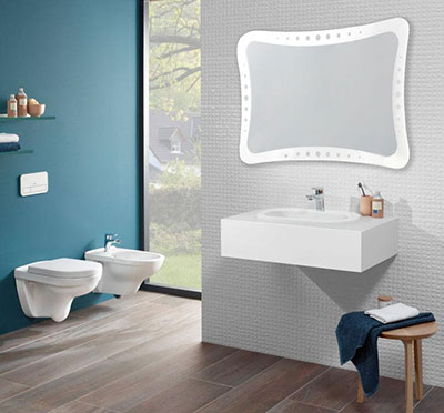 Espejo de forma irregular para baño