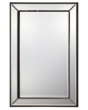 Espejo de pared rectangular con marco de madera
