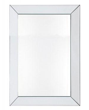 Espejo rectangular con marco de madera para maquillaje